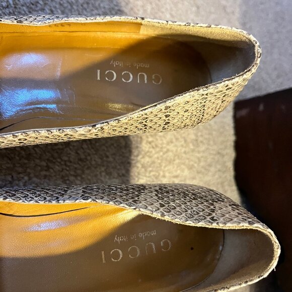 Vintage Gucci Snakeskin Heels Size 37 1/2 C - Picture 12 of 14